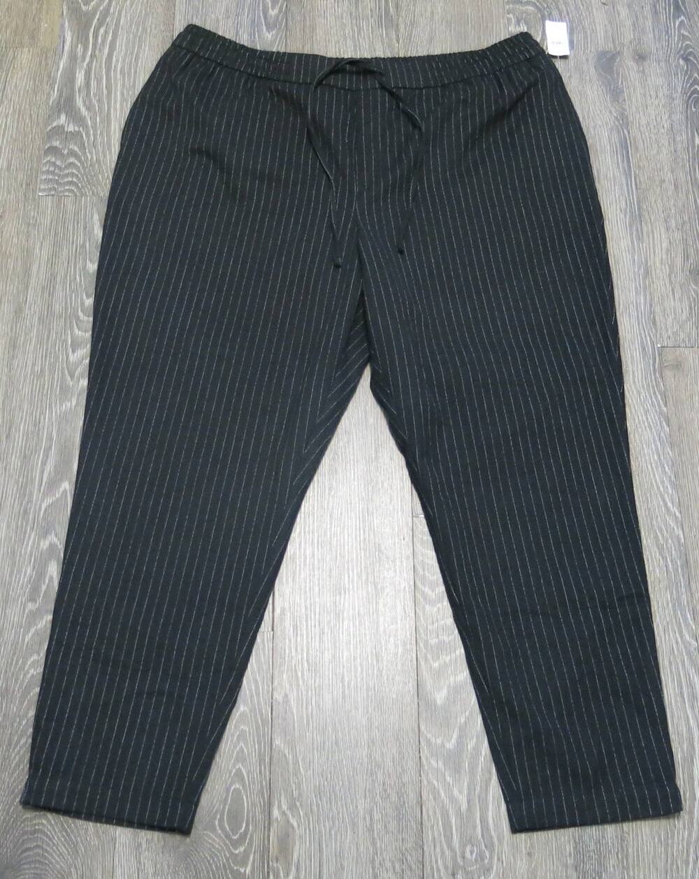 OLD NAVY *NWT* Pants Size XL Women Pinstripe Crop Ankle Black Office Casual